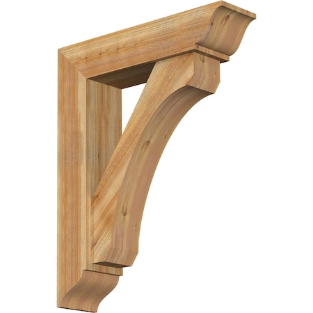 Ekena Millwork Legacy Traditional Rough Sawn Bracket w/ Offset Brace, Western Red Cedar, 8"W x 32"D x 40"H BKT0806X32X40LEC01RWR